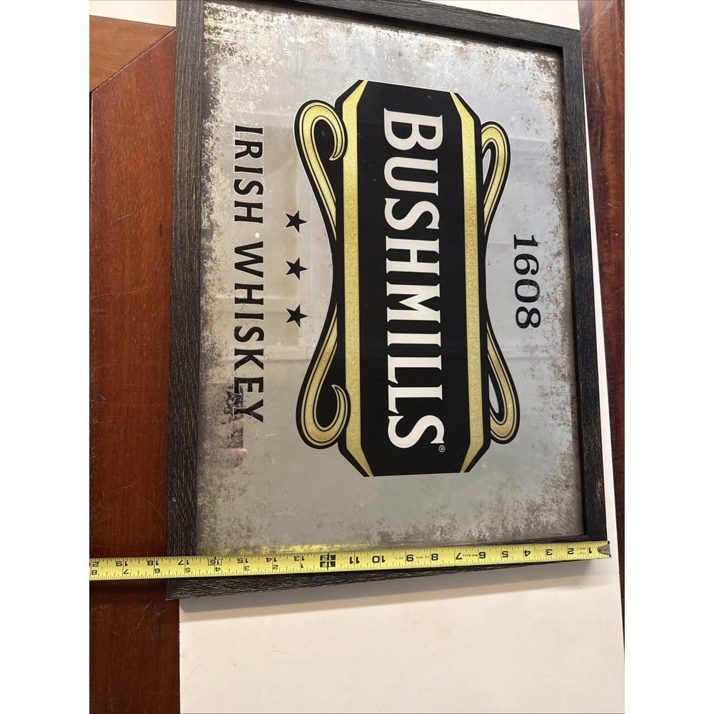 Bushmills Irish Whiskey 1608 Distressed 18" x 24" Bar Mirror Sign alcohol - Picture 4 of 4